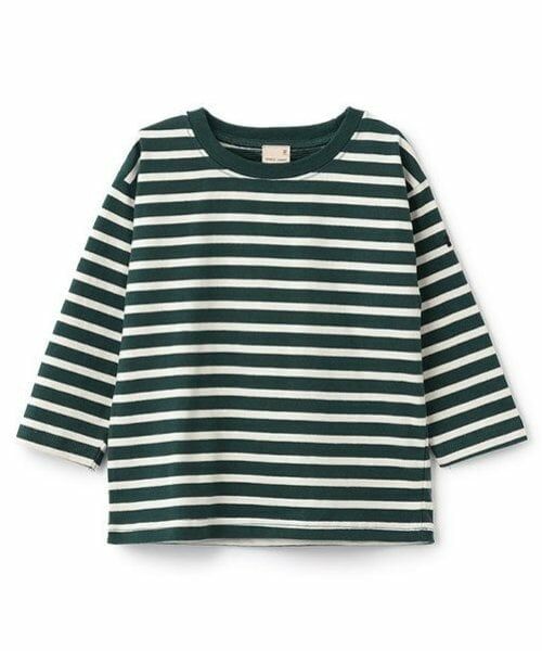petit main / プティマイン Tシャツ | 【GOODPRICE】ボーダー長袖Tシャツ（グリーン）
