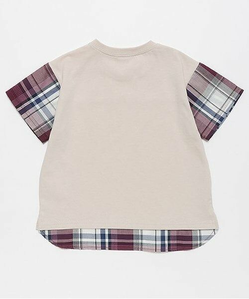 petit main / プティマイン Tシャツ | 【リンク・接触冷感】袖チェックTシャツ | 詳細1