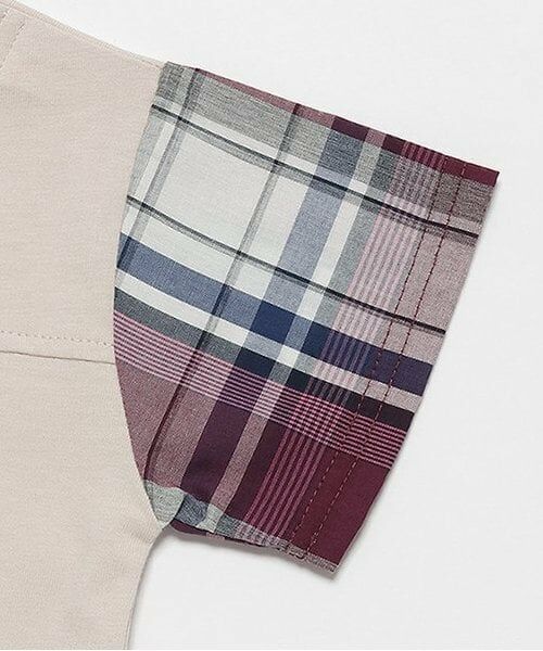 petit main / プティマイン Tシャツ | 【リンク・接触冷感】袖チェックTシャツ | 詳細4