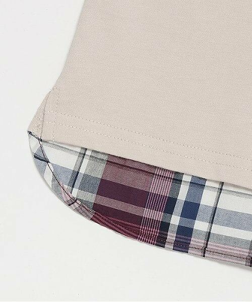 petit main / プティマイン Tシャツ | 【リンク・接触冷感】袖チェックTシャツ | 詳細5