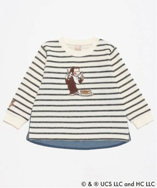 petit main / プティマイン Tシャツ | 【おさるのジョージ】グラフィック長袖Tシャツ(マルチ)