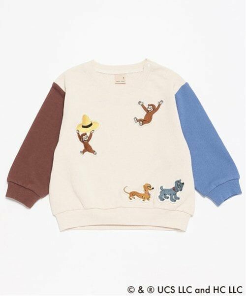 petit main / プティマイン スウェット | 【おさるのジョージ】ワッペントレーナー（生成）