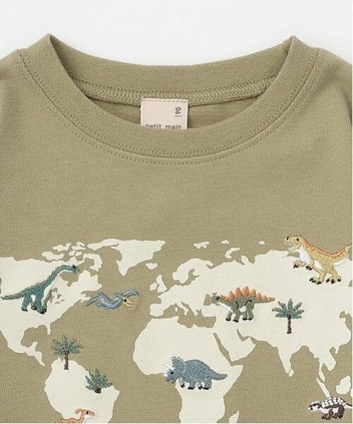 petit main / プティマイン Tシャツ | 恐竜刺しゅう長袖Tシャツ | 詳細5