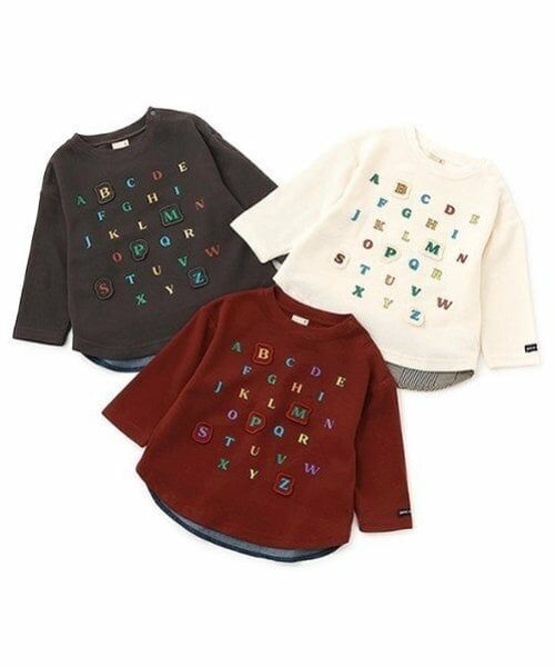 petit main / プティマイン Tシャツ | ABCアップリケ長袖Tシャツ | 詳細10