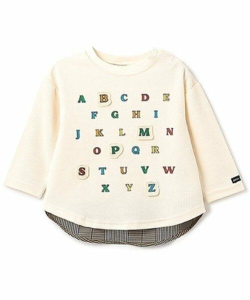 petit main / プティマイン Tシャツ | ABCアップリケ長袖Tシャツ | 詳細11