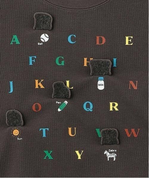 petit main / プティマイン Tシャツ | ABCアップリケ長袖Tシャツ | 詳細5