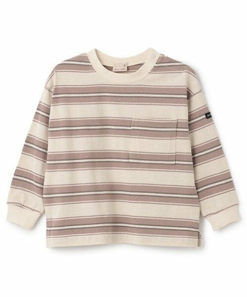 petit main / プティマイン Tシャツ | マルチボーダーTシャツ（ベージュ）