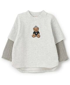 petit main / プティマイン Tシャツ | 【リンク】くまサガラ重ね着長袖Tシャツ(キッズ)