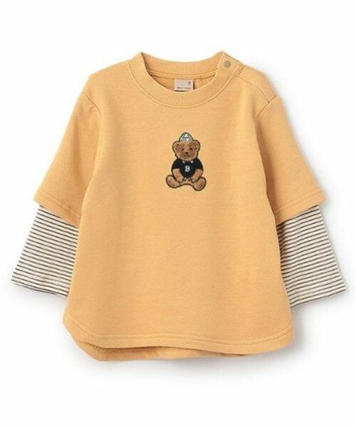 petit main / プティマイン Tシャツ | 【リンク】くまサガラ重ね着長袖Tシャツ(キッズ) | 詳細1