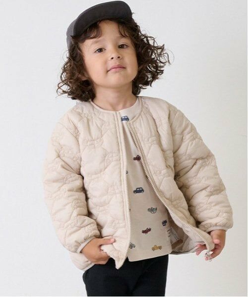 petit main / プティマイン ブルゾン | 車キルティングジャケット（薄ベージュ）
