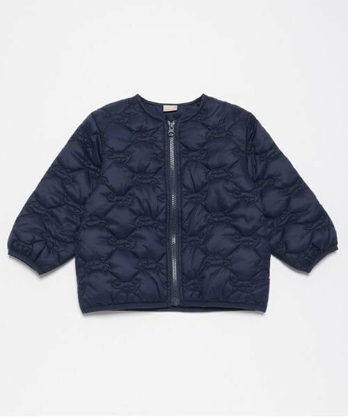 petit main / プティマイン ブルゾン | 車キルティングジャケット（紺）