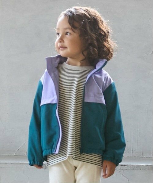 petit main / プティマイン ブルゾン | 【撥水加工/リンク】アソートウィンブレ(キッズサイズ)(グリーン)