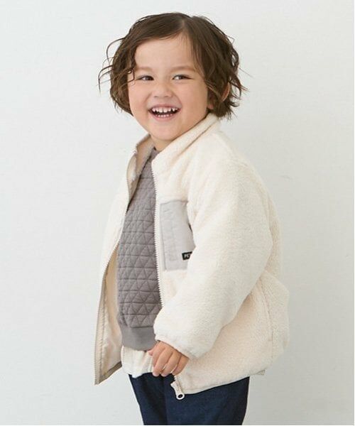 petit main / プティマイン ブルゾン | ボアジャケット（アイボリー）