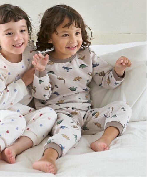 petit main / プティマイン ルームウェア | BOYSキルトパジャマ（ライト グレー）