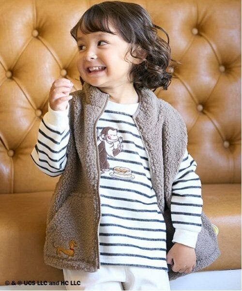 petit main / プティマイン ダウンジャケット・ベスト | 【おさるのジョージ】ボアベスト | 詳細1