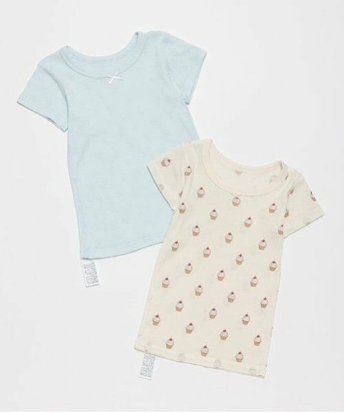 petit main / プティマイン その他インナー・ルームウェア | 半袖肌着2P（サックス）