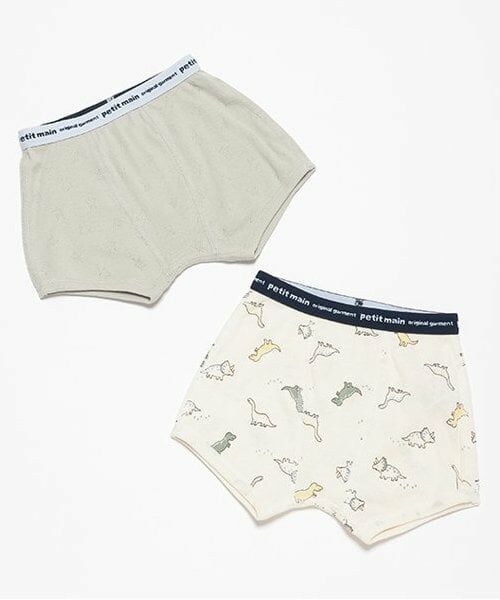 petit main / プティマイン ショーツ | ボクサーパンツ2P（ライト グリーン）