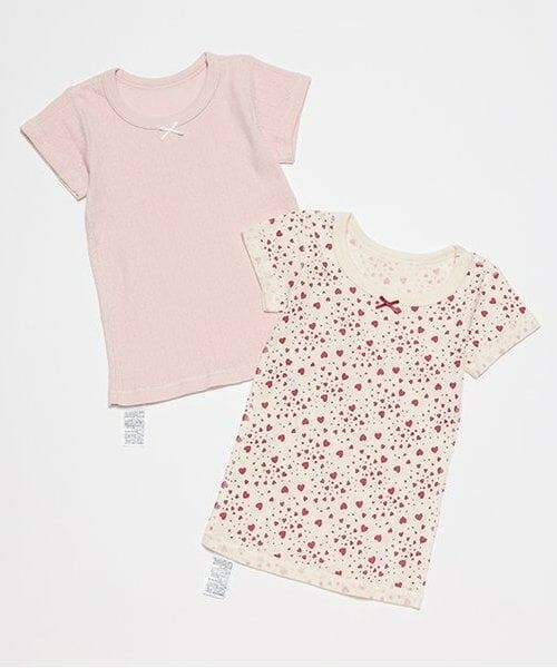 petit main / プティマイン 肌着 | 【オーガニック】半袖肌着2P（ライト ピンク）