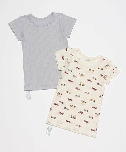 petit main / プティマイン 肌着 | 【オーガニック】半袖肌着2P（ライト ブルー）