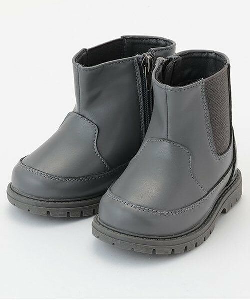 petit main / プティマイン ブーツ（ショート丈） | モチーフショートブーツ（グレー）