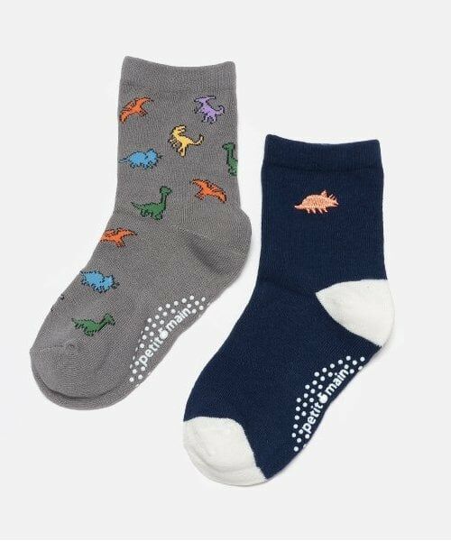 petit main / プティマイン ソックス | BOYSアソートソックス（チャコール）