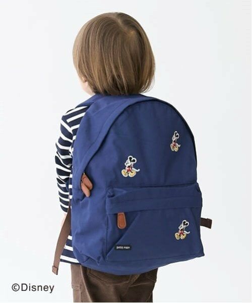 petit main / プティマイン リュック・バックパック | 【Disney】ミッキー/刺しゅうリュック（紺）