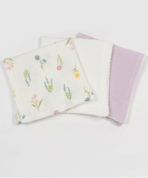 petit main / プティマイン ベビー・キッズグッズ | ガーゼ小3P（ラベンダー）