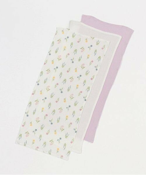 petit main / プティマイン ベビー・キッズグッズ | ガーゼ大3P（ラベンダー）