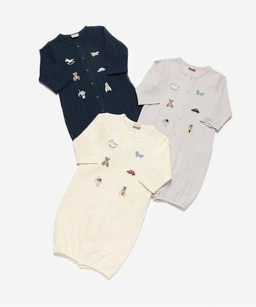 petit main / プティマイン ロンパース | 【オーガニック】モチーフ刺繍2WAYオール | 詳細10