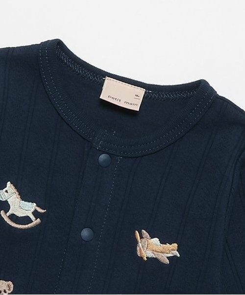 petit main / プティマイン ロンパース | 【オーガニック】モチーフ刺繍2WAYオール | 詳細3
