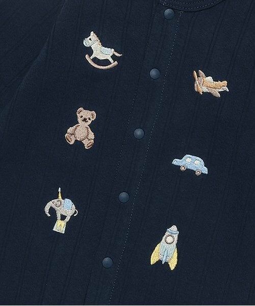 petit main / プティマイン ロンパース | 【オーガニック】モチーフ刺繍2WAYオール | 詳細4