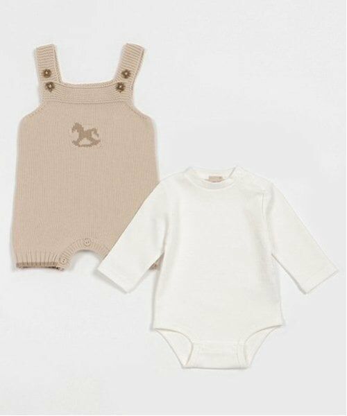 petit main / プティマイン ベビー・キッズウエア | 木馬モチーフサロペセット | 詳細3