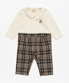 petit main / プティマイン ロンパース | 襟付き切替カバーオール