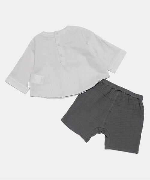petit main / プティマイン ベビー・キッズウエア | スクエアブラウス+パンツセット | 詳細1