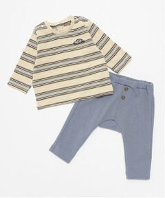 petit main / プティマイン ベビー・キッズウエア | ランダムボーダーセットアップ