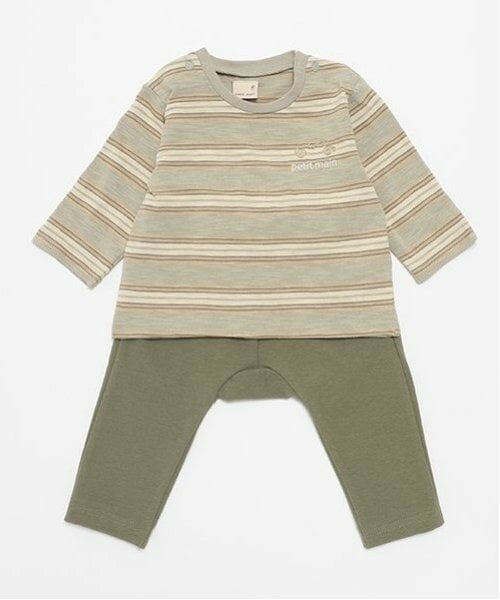 petit main / プティマイン ベビー・キッズウエア | ランダムボーダーセットアップ | 詳細2