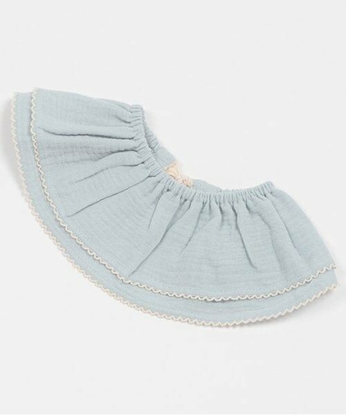 petit main / プティマイン スタイ・ビブ | ピコミシン付きフリル襟スタイ（ライト ブルー）