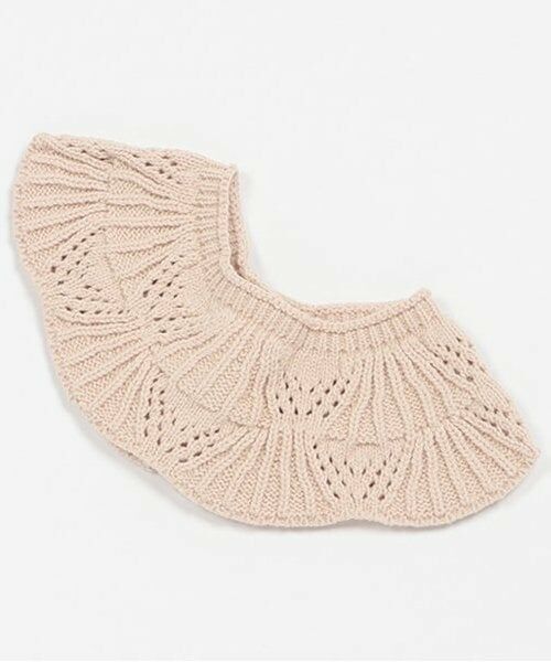 petit main / プティマイン スタイ・ビブ | ニットスタイ（ライト ピンク）