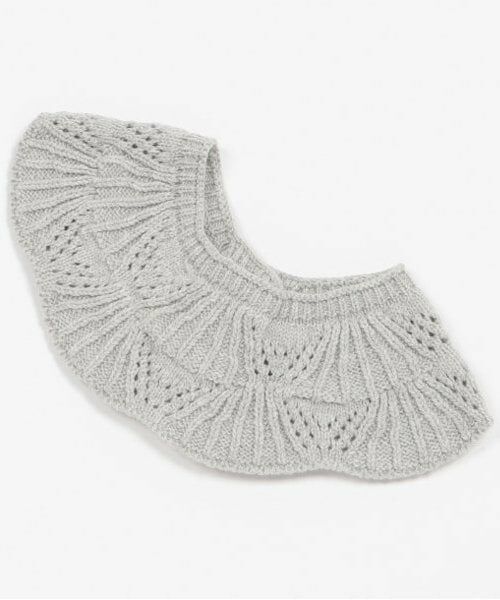 petit main / プティマイン スタイ・ビブ | ニットスタイ（トップ グレー）