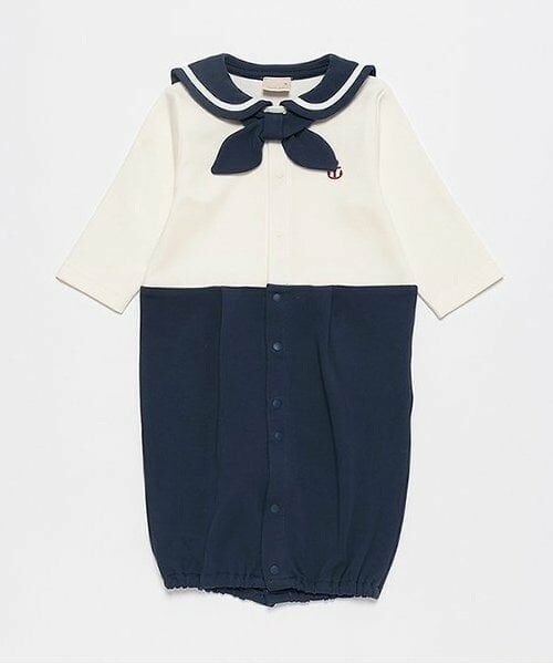 petit main / プティマイン ロンパース | 【弱酸性】セーラー2WAYオール（オフ ホワイト）