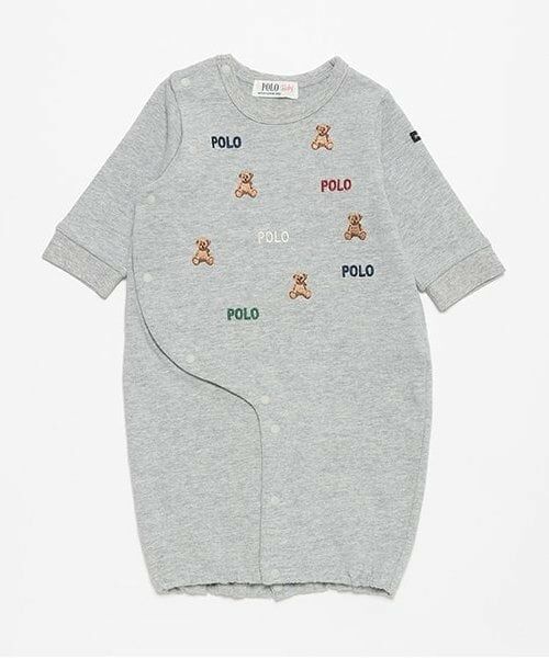 petit main / プティマイン ロンパース | 【POLO BCS】刺繍2WAYオール（トップ グレー）