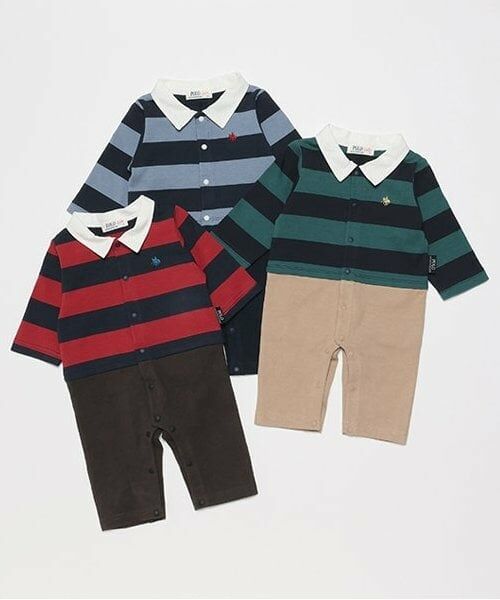 petit main / プティマイン ロンパース | 【POLO BCS】ボーダーカバーオール | 詳細9