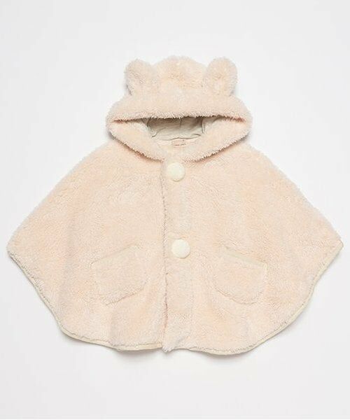 petit main / プティマイン ベビー・キッズウエア | 【抗菌防臭】2WAYアニマルボアケープ（ライト ピンク）
