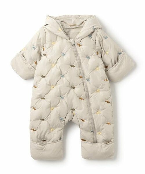 petit main / プティマイン ベビー・キッズウエア | 【リンク/BOYS】モチーフキルトジャンプスーツ（薄ベージュ）
