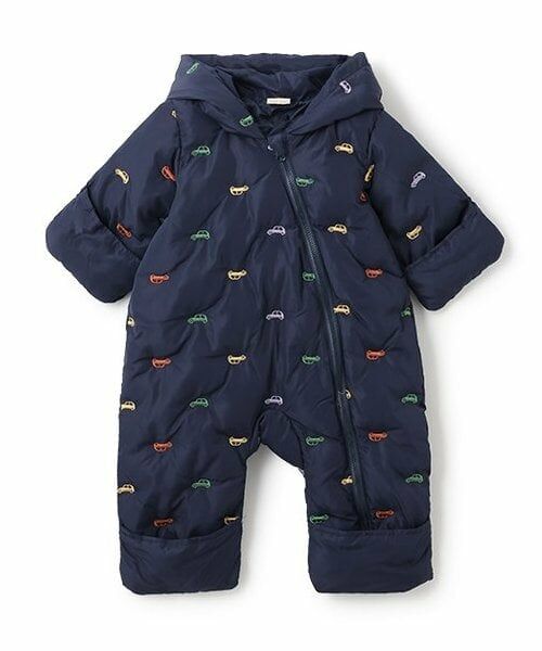 petit main / プティマイン ベビー・キッズウエア | 【リンク/BOYS】モチーフキルトジャンプスーツ（紺）