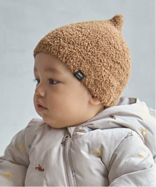 petit main / プティマイン ベビー・キッズグッズ | とんがりマシュマロビーニー（キャメル）