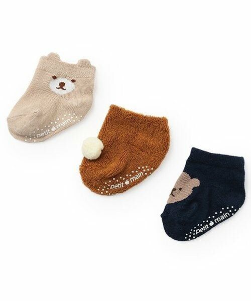 petit main / プティマイン ベビー・キッズウエア | BABY3Pソックス（ベージュ）