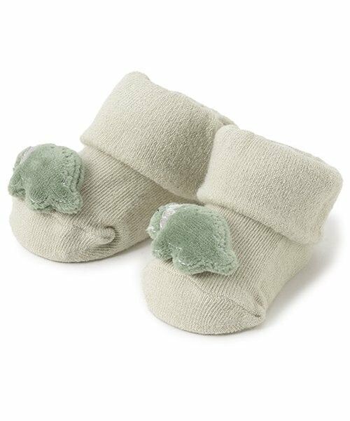 petit main / プティマイン ベビー・キッズウエア | 恐竜カップソックス（ライト グリーン）