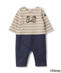 petit main / プティマイン ロンパース | 【Disney】ボーダー切替カバーオール