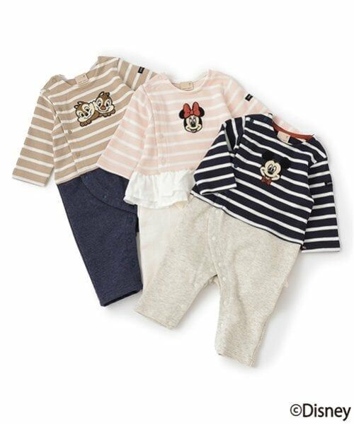 petit main / プティマイン ロンパース | 【Disney】ボーダー切替カバーオール | 詳細11